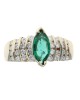 Marquise Emerald and Diamond Ring